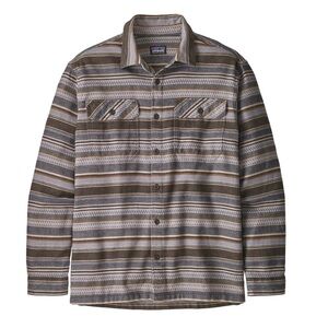 Patagonia Folk Dobby/Bristle Brown Fjord Flannel Button Down Shirt Size Large